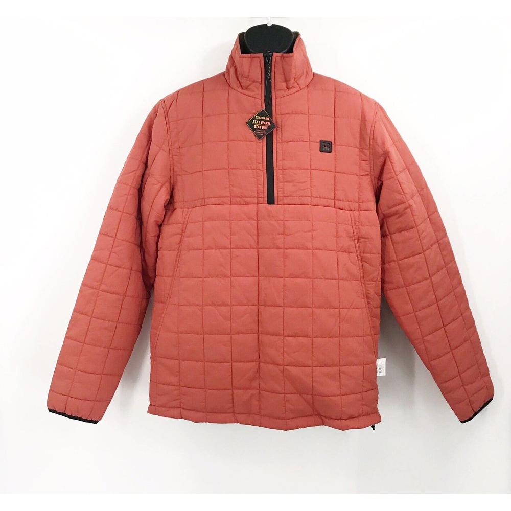 BILLBONG Men's Boundary Reversible Puffer Anorak Jacket In Orange - Size Large - Picture 2 of 6